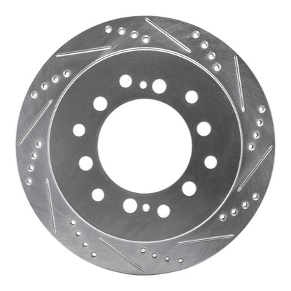 R1 Concepts R1 01-09 Lexus GX470 Rear Right Drilled & Slotted Silver Brake Rotor