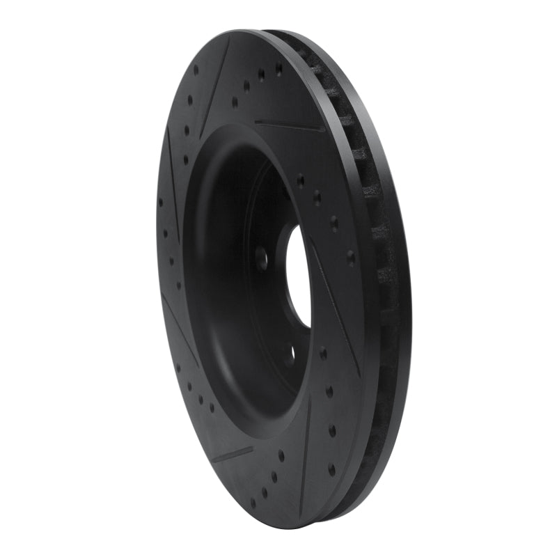 R1 Concepts R1 05-10 Jeep Commander Front Right Drilled & Slotted Black Brake Rotor