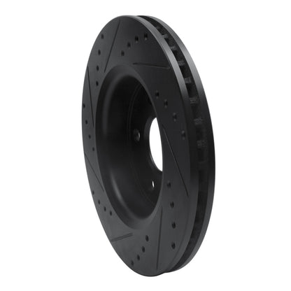 R1 Concepts R1 05-10 Jeep Commander Front Right Drilled & Slotted Black Brake Rotor