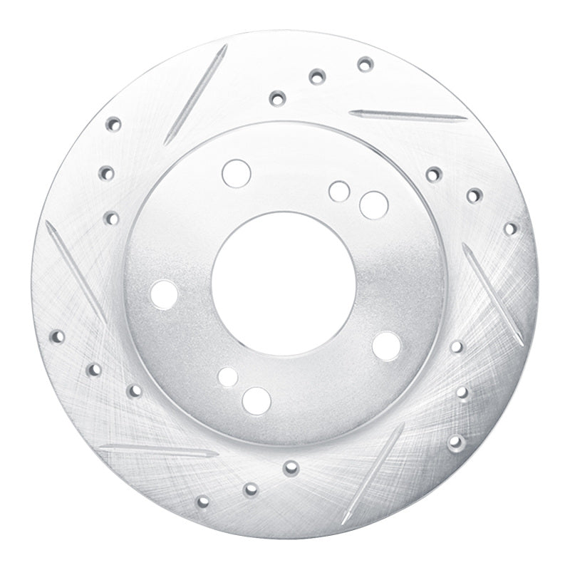 R1 Concepts R1 94-96 Nissan 240SX Front Left Drilled & Slotted Silver Brake Rotor