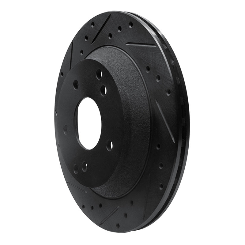 R1 Concepts R1 88-96 Chevrolet Corvette Rear Left Drilled & Slotted Black Brake Rotor