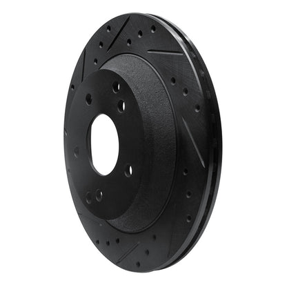R1 Concepts R1 88-96 Chevrolet Corvette Rear Left Drilled & Slotted Black Brake Rotor