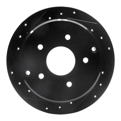 R1 Concepts R1 04-04 Pontiac GTO Rear Left Drilled & Slotted Black Brake Rotor