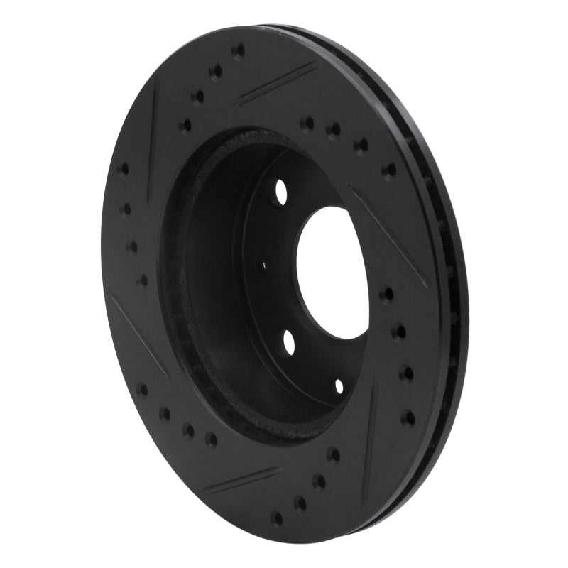 R1 Concepts R1 82-83 Honda Accord Sedan Front Right Drilled & Slotted Black Brake Rotor