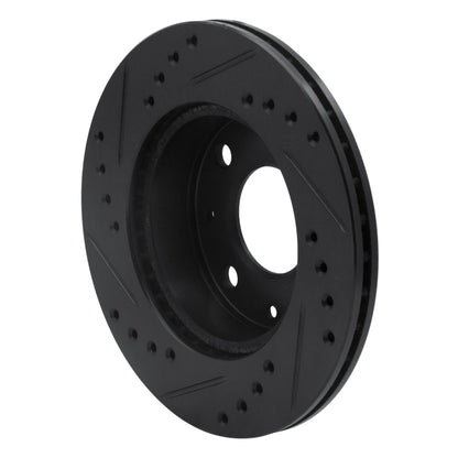 R1 Concepts R1 82-83 Honda Accord Sedan Front Right Drilled & Slotted Black Brake Rotor