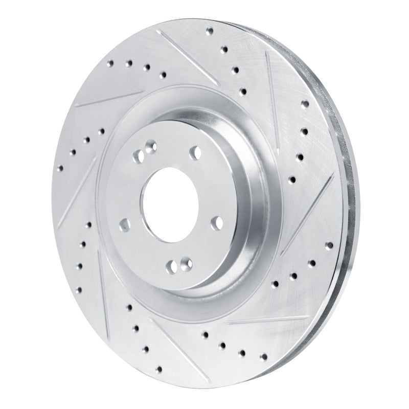 R1 Concepts R1 19-22 Hyundai Veloster N Front Right Drilled & Slotted Silver Brake Rotor