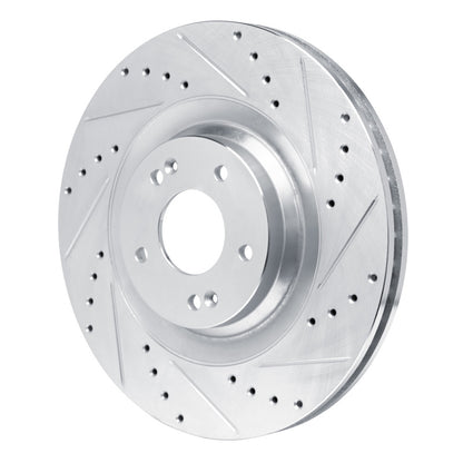 R1 Concepts R1 19-22 Hyundai Veloster N Front Right Drilled & Slotted Silver Brake Rotor