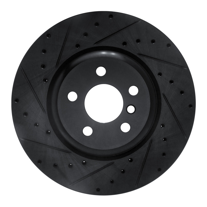 R1 Concepts R1 16-25 BMW 430I Rear Left Drilled & Slotted Black Brake Rotor