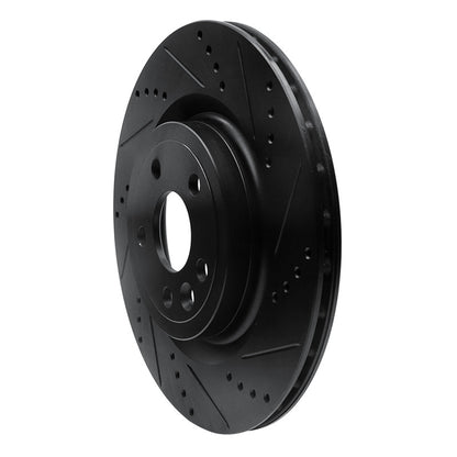 R1 Concepts R1 2017-2020 Jaguar I-Pace Rear Right Drilled & Slotted Black Brake Rotor