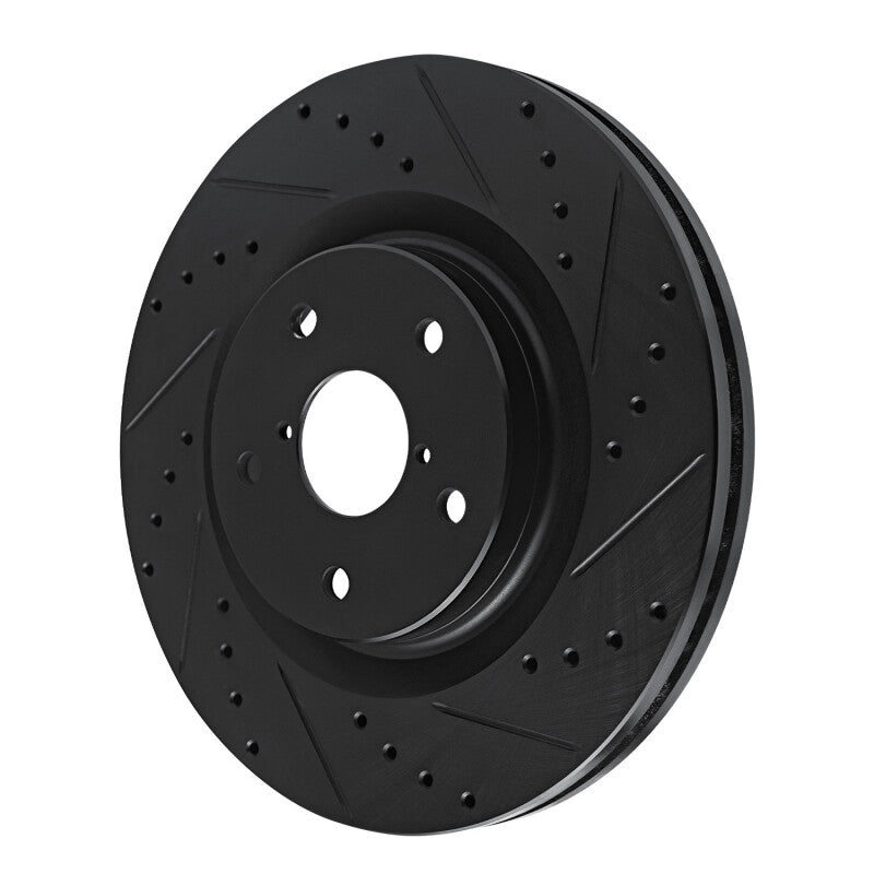 R1 Concepts R1 20-25 Subaru Crosstrek Front Right Drilled & Slotted Black Brake Rotor