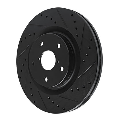 R1 Concepts R1 20-25 Subaru Crosstrek Front Right Drilled & Slotted Black Brake Rotor
