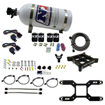 Nitrous Express 4150 Dual Stage Billet Crossbar Nitrous Kit (50-300 & 100-500HP) w/10lb Bottle