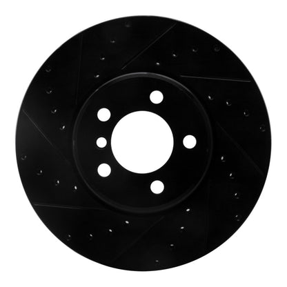 R1 Concepts R1 03-05 Land Rover Range Rover Front Left Drilled & Slotted Black Brake Rotor