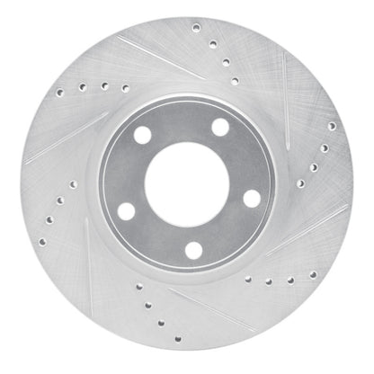 R1 Concepts R1 07-08 Ford Edge Front Right Drilled & Slotted Silver Brake Rotor