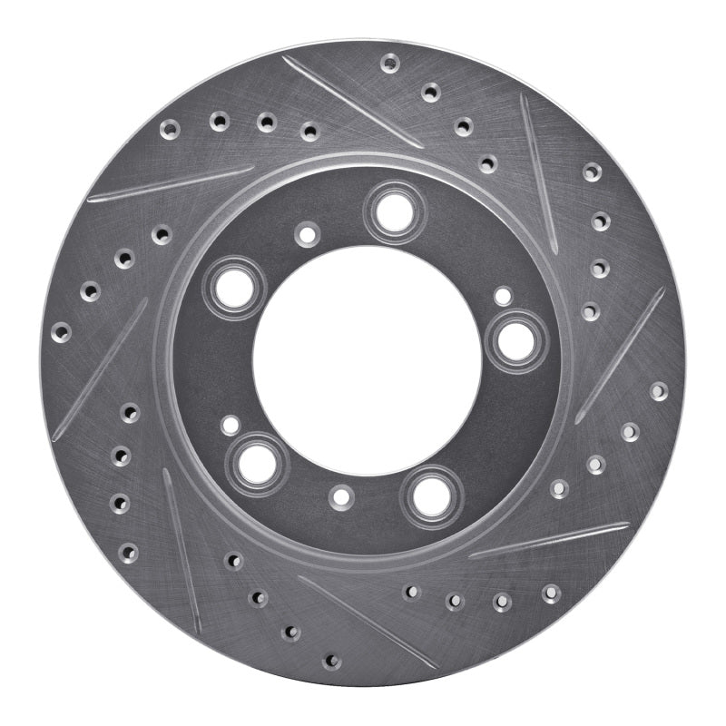 R1 Concepts R1 97-04 Porsche Boxster Rear Right Drilled & Slotted Silver Brake Rotor