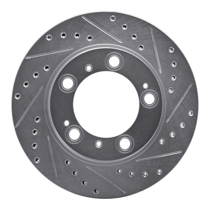 R1 Concepts R1 97-04 Porsche Boxster Rear Right Drilled & Slotted Silver Brake Rotor