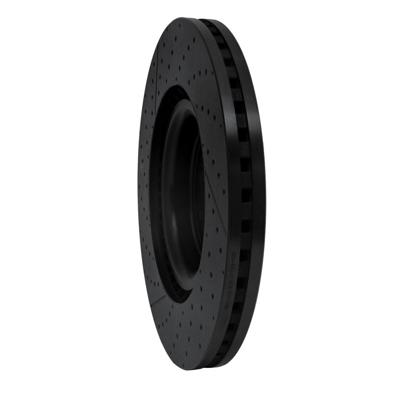 R1 Concepts R1 12-19 Mercedes-Benz GL63 AMG Front Drilled & Slotted Black Brake Rotor