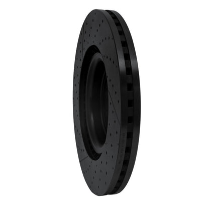 R1 Concepts R1 12-19 Mercedes-Benz GL63 AMG Front Drilled & Slotted Black Brake Rotor