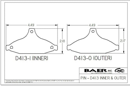 Baer Brakes Replacement Pads for Baer Claw SS/Sport/Track Rear Calipers