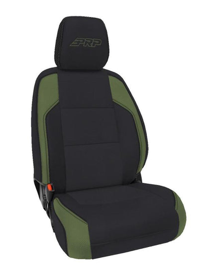 PRP Seats PRP 16-23 Toyota Tacoma Front Seat Covers (Pair) - Black/Olive Green