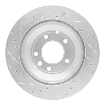 R1 Concepts R1 03-18 Audi Q7 Rear Right Drilled & Slotted Silver Brake Rotor