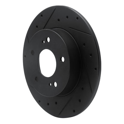 R1 Concepts R1 94-04 Infiniti I30 Rear Left Drilled & Slotted Black Brake Rotor
