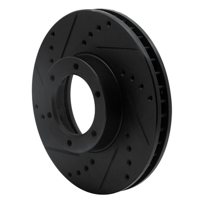 R1 Concepts R1 89-93 Toyota Pickup Front Left Drilled & Slotted Black Brake Rotor