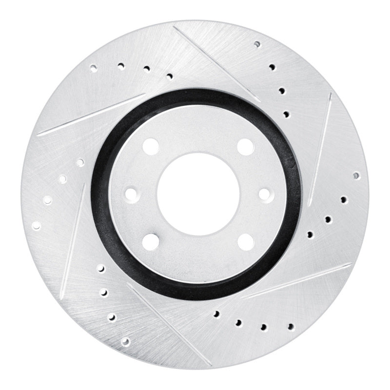 R1 Concepts R1 03-25 Peugeot 207 (Mexico) Front Right Drilled & Slotted Silver Brake Rotor