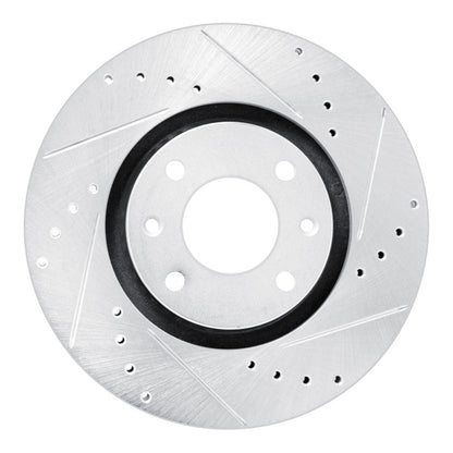 R1 Concepts R1 03-25 Peugeot 207 (Mexico) Front Right Drilled & Slotted Silver Brake Rotor
