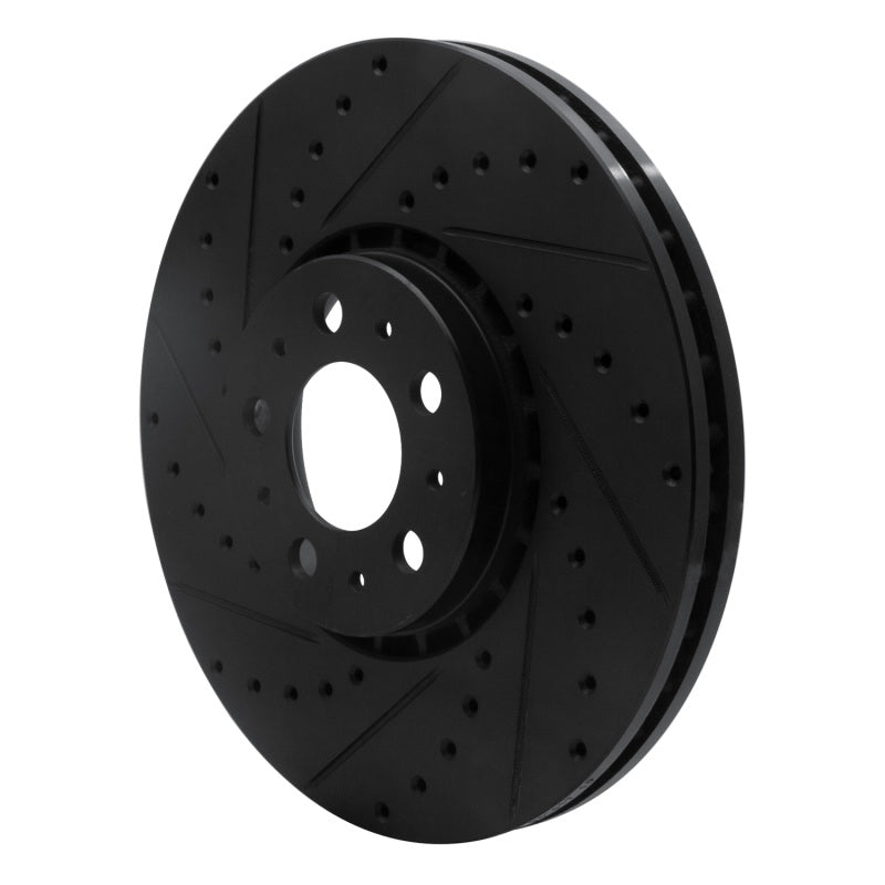 R1 Concepts R1 03-14 Volvo XC90 Front Left Drilled & Slotted Black Brake Rotor