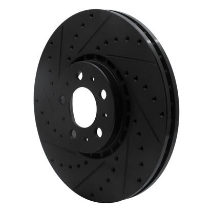 R1 Concepts R1 03-14 Volvo XC90 Front Left Drilled & Slotted Black Brake Rotor