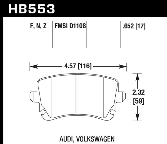 Hawk Performance Hawk 07-11 Audi S6 HPS 5.0 Rear Brake Pads