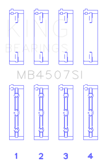 King Engine Bearings Suzuki H25A H27A (Size +0.75mm) Main Bearing Set