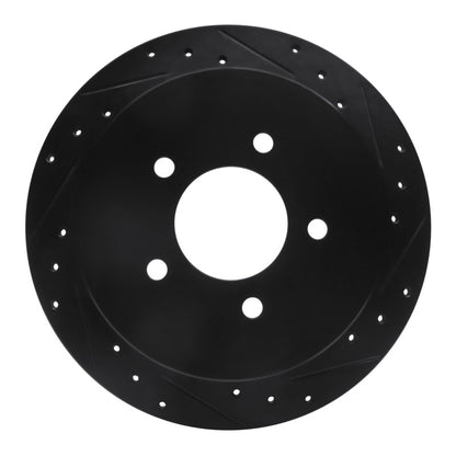 R1 Concepts R1 97-04 Ford F-150 RWD Rear Right Drilled & Slotted Black Brake Rotor