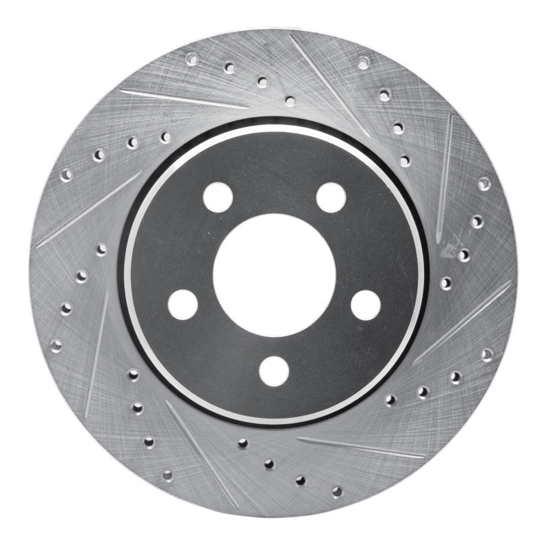 R1 Concepts R1 07-12 Dodge Nitro Front Right Drilled & Slotted Silver Brake Rotor