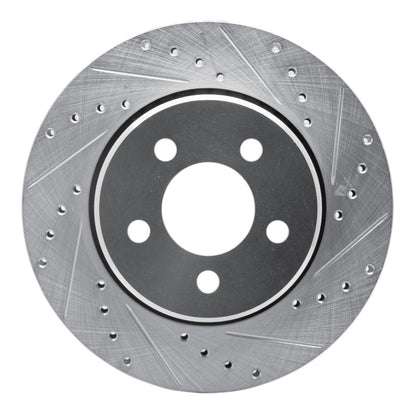 R1 Concepts R1 07-12 Dodge Nitro Front Right Drilled & Slotted Silver Brake Rotor