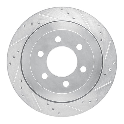 R1 Concepts R1 07-17 Ford Expedition Rear Right Drilled & Slotted Silver Brake Rotor