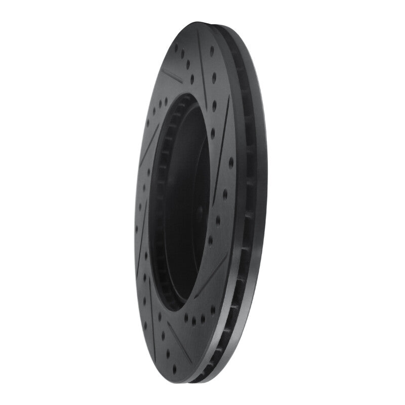 R1 Concepts R1 94-97 Mercedes-Benz C280 Front Left Drilled & Slotted Black Brake Rotor