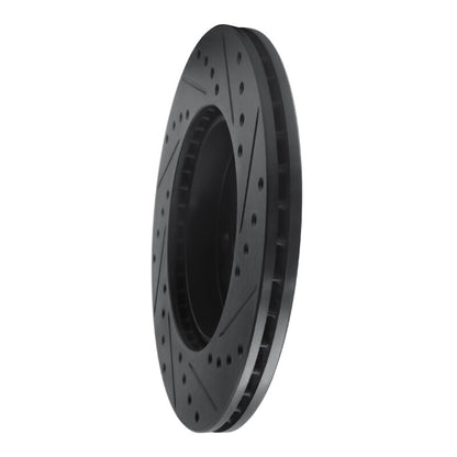R1 Concepts R1 94-97 Mercedes-Benz C280 Front Left Drilled & Slotted Black Brake Rotor