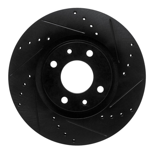 R1 Concepts R1 03-25 Peugeot Partner (Mexico) Front Right Drilled & Slotted Black Brake Rotor