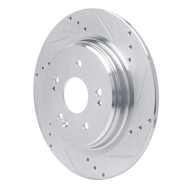 R1 Concepts R1 15-25 Acura ADX Rear Right Drilled & Slotted Silver Brake Rotor