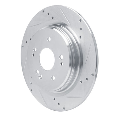 R1 Concepts R1 15-25 Acura ADX Rear Right Drilled & Slotted Silver Brake Rotor
