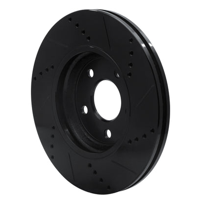 R1 Concepts R1 04-12 Chevrolet Malibu Front Left Drilled & Slotted Black Brake Rotor