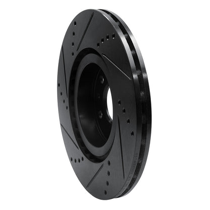 R1 Concepts R1 91-20 Alfa Romeo 164 Front Right Drilled & Slotted Black Brake Rotor