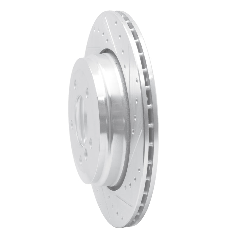 R1 Concepts R1 04-10 BMW 528I Rear Right Drilled & Slotted Silver Brake Rotor