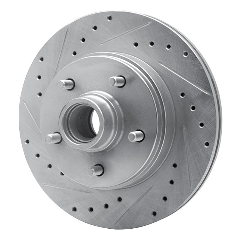 R1 Concepts R1 77-95 Buick Riviera Front Left Drilled & Slotted Silver Brake Rotor