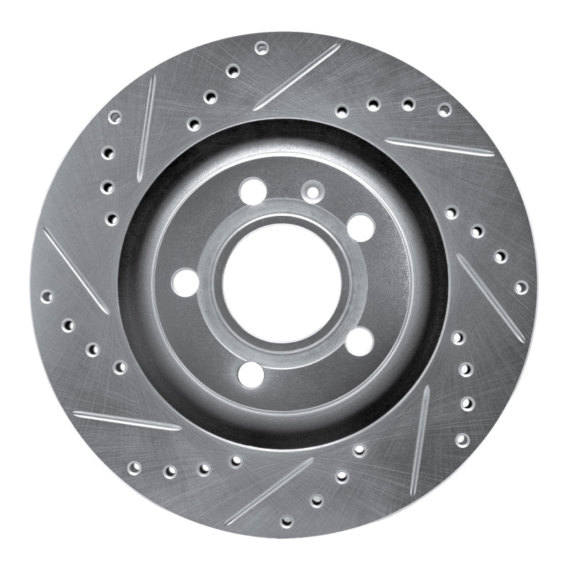 R1 Concepts R1 04-09 Audi S4 Rear Left Drilled & Slotted Silver Brake Rotor