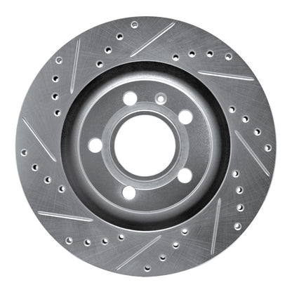 R1 Concepts R1 04-09 Audi S4 Rear Left Drilled & Slotted Silver Brake Rotor