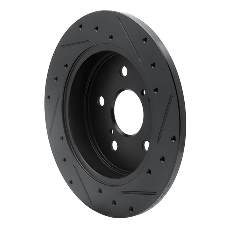 R1 Concepts R1 2015-2025 Lexus NX200T Rear Left Drilled & Slotted Black Brake Rotor
