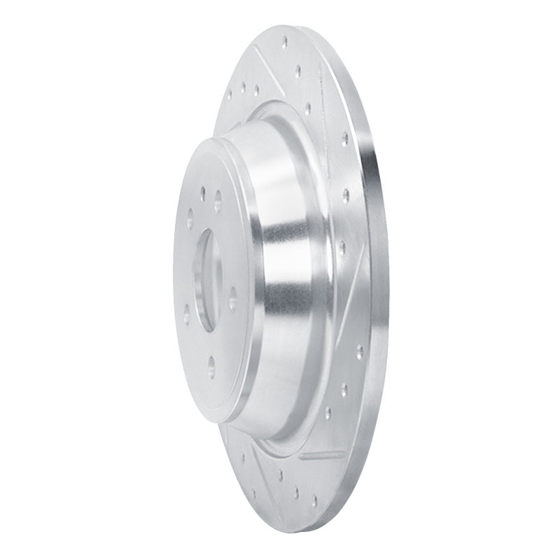 R1 Concepts R1 13-20 Ford Fusion Rear Right Drilled & Slotted Silver Brake Rotor